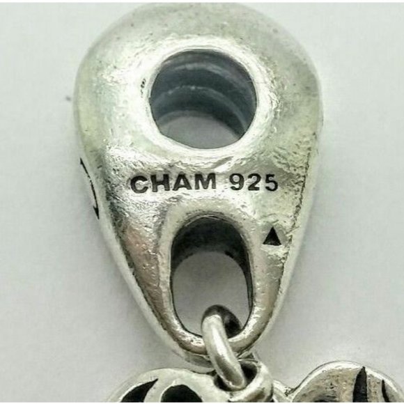 Authentic Chamilia Sterling Silver Hanging Keys of Love Hope & Faith Retired - Picture 4 of 4